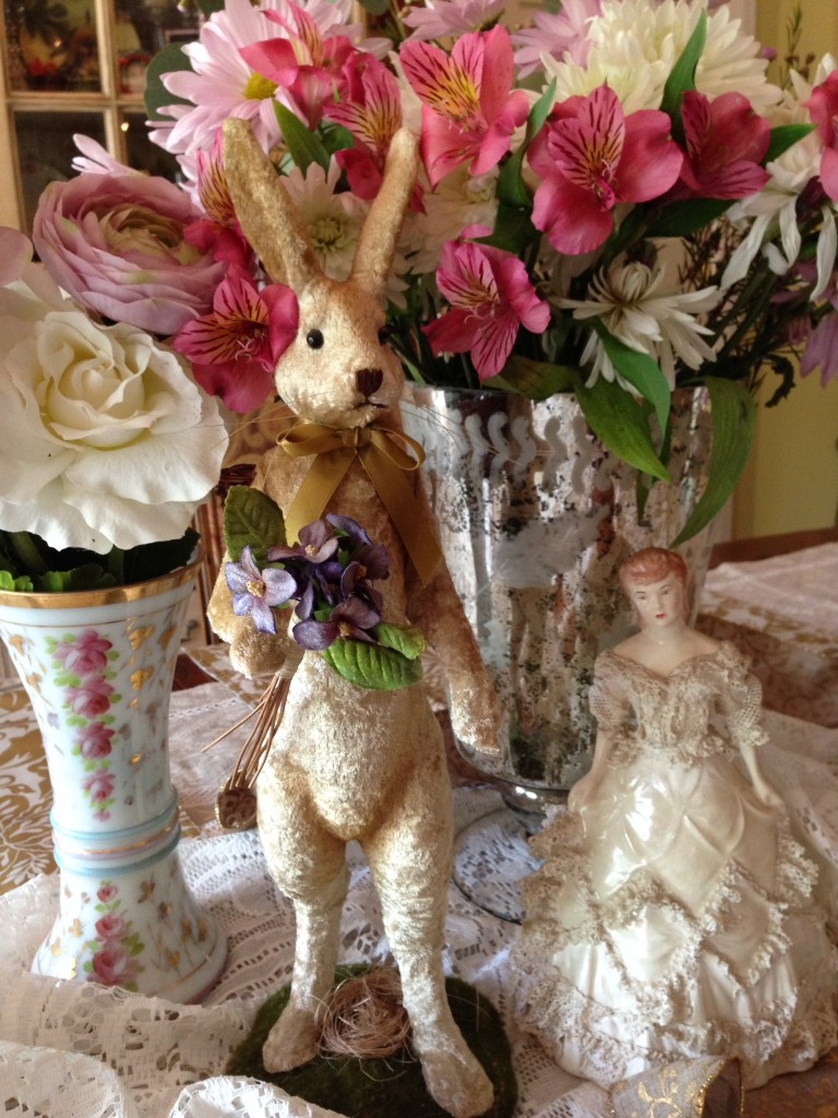 "This so charming for a Easter or Spring time Centerpiece, Love mixing Vintage with current styles"