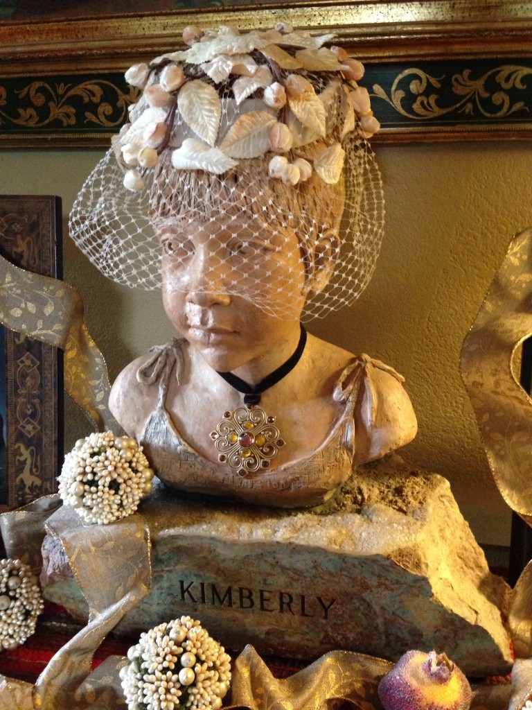 "My Kimberly Bust wearing Vintage Veiled Hat & Pendant"