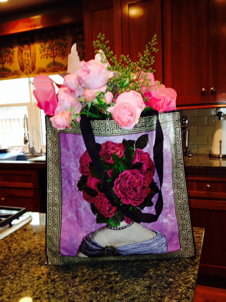 "Wedding Ready -Fabulous Tote Bag with Floral Bouquet"