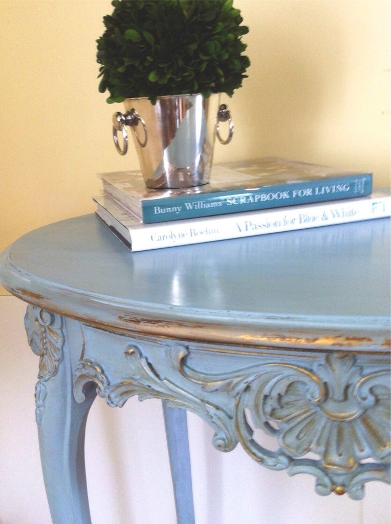 "Louis XVI Side Table In Annie Sloan Louis Blue Chalk Paint"